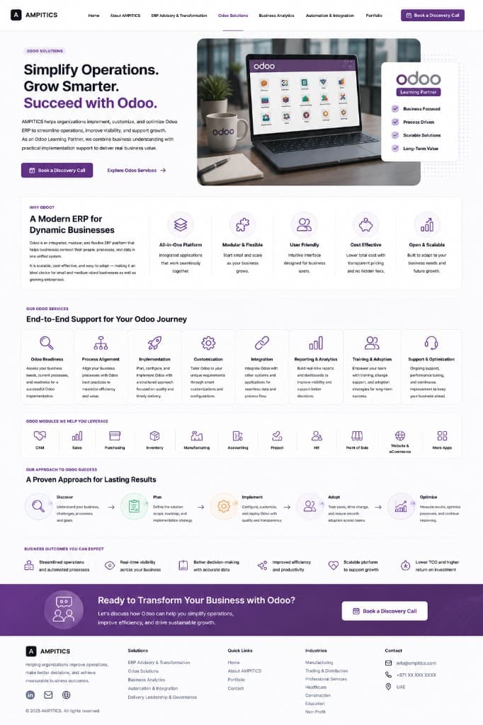 Simplify Operations. Grow Smarter. Succeed with Odoo.